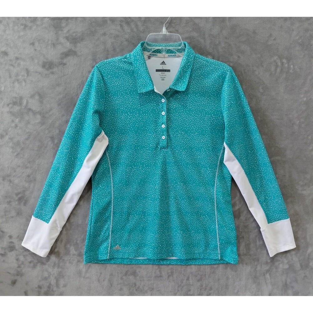 Adidas Golf Climacool 1/4 Button Polo Shirt Womens Large UPF 50+ Golf Pickleball
